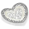 Brighton Lacie Daisy Trinket Heart Tray Silver Hot