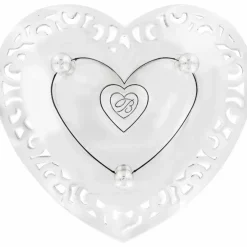 Brighton Lacie Daisy Trinket Heart Tray Silver Hot