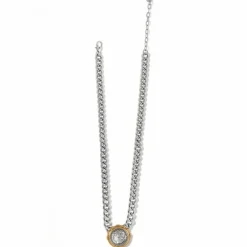 Brighton Lady Liberty Necklace Silver-Gold Discount
