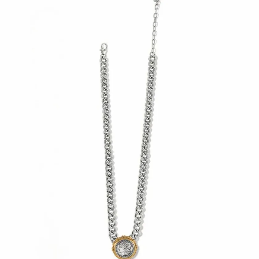Brighton Lady Liberty Necklace Silver-Gold Discount