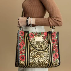 Brighton Leopard Dynasty Canvas Carry All Multi Outlet