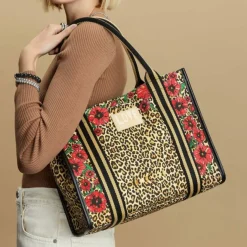 Brighton Leopard Dynasty Canvas Carry All Multi Outlet
