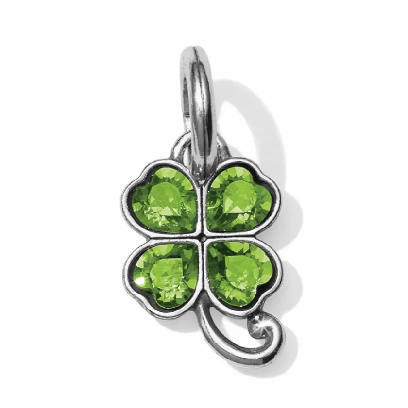 Brighton Little Clover Charm Silver-Peridot Hot