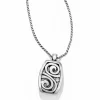 Brighton London Groove Badge Clip Necklace Silver Hot