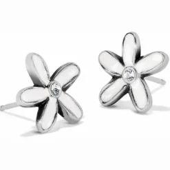 Brighton Love Bouquet Mini Post Earrings Silver-White Outlet