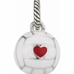 Brighton Love Volley Ball Charm Silver-White Hot