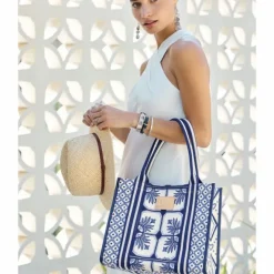 Brighton Lovely Tiles Canvas Carry All Multi Best
