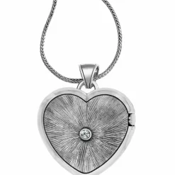 Brighton Loving Heart Convertible Locket Necklace Silver-Red Sale
