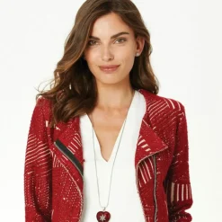 Brighton Loving Heart Convertible Locket Necklace Silver-Red Sale