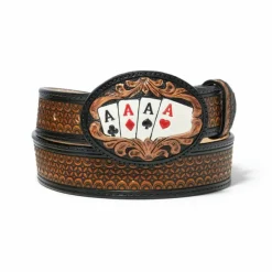 Brighton Lucky Aces Belt Black Clearance