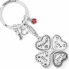 Brighton Lucky Clover Heart Key Fob Silver Clearance
