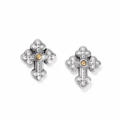 Brighton Luna Cross Mini Post Earrings Silver Hot