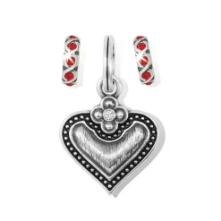 Brighton Luna Heart Charm Gift Set Silver-Red Outlet