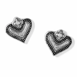 Brighton Luna Heart Mini Post Earrings Silver Hot