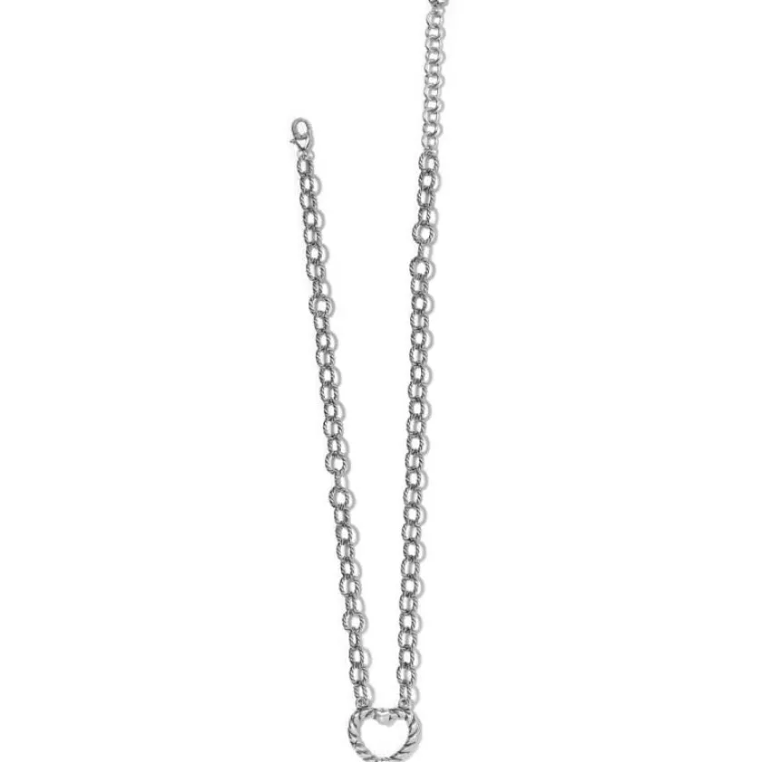 Brighton Mabel Heart Charm Holder Necklace Silver New