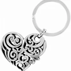 Brighton Madrid Heart Key Fob Silver Clearance
