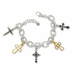 Brighton Majestic Cross Charm Bracelet Silver-Gold Fashion