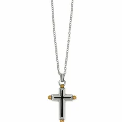 Brighton Majestic Gallant Cross Reversible Necklace Silver-Gold New