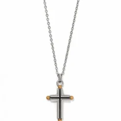 Brighton Majestic Gallant Cross Reversible Necklace Silver-Gold New