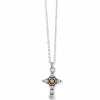 Brighton Majestic Nobel Cross Reversible Necklace Silver-Gold New
