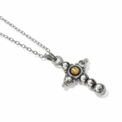 Brighton Majestic Nobel Cross Reversible Necklace Silver-Gold New