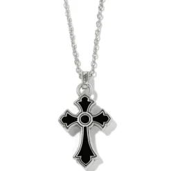 Brighton Majestic Regal Cross Reversible Necklace Silver-Gold Fashion