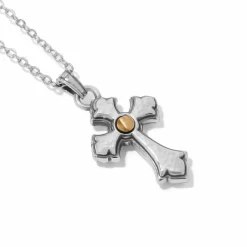 Brighton Majestic Regal Cross Reversible Necklace Silver-Gold Fashion