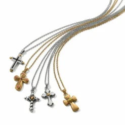Brighton Majestic Regal Cross Reversible Necklace Silver-Gold Fashion