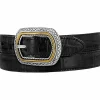 Brighton Marcus Two-Tone Reversible Belt Black-Peanut Discount