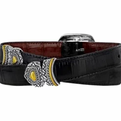 Brighton Marcus Two-Tone Reversible Belt Black-Peanut Discount