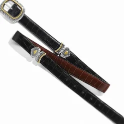 Brighton Marcus Two-Tone Reversible Belt Black-Peanut Discount