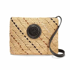 Brighton Mckenna Straw Cross Body Natural-Black Hot