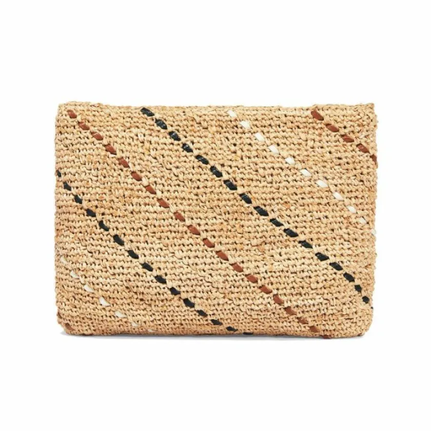 Brighton Mckenna Straw Cross Body Natural-Black Hot