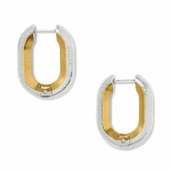 Brighton Medici Hinged Hoop Earrings Silver-Gold Discount