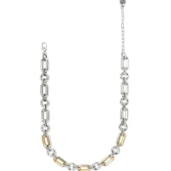 Brighton Medici Link Two Tone Necklace Silver-Gold Hot
