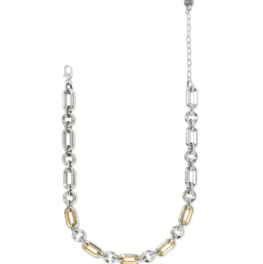 Brighton Medici Link Two Tone Necklace Silver-Gold Hot
