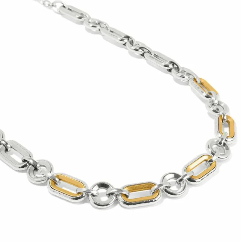 Brighton Medici Link Two Tone Necklace Silver-Gold Hot