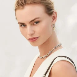 Brighton Medici Link Two Tone Necklace Silver-Gold Hot