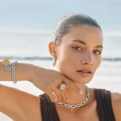 Brighton Medici Link Two Tone Necklace Silver-Gold Hot