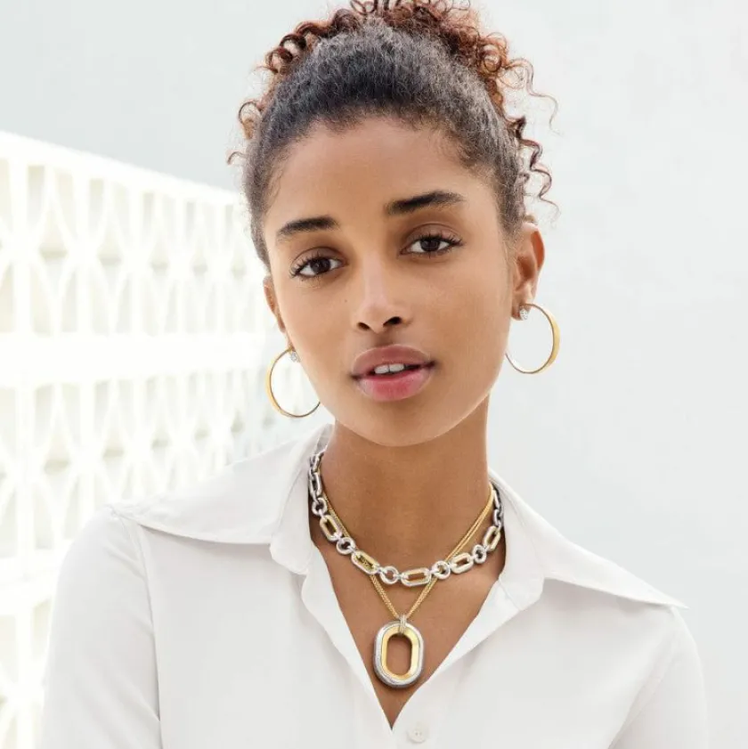 Brighton Medici Two Tone Convertible Necklace Silver-Gold Outlet