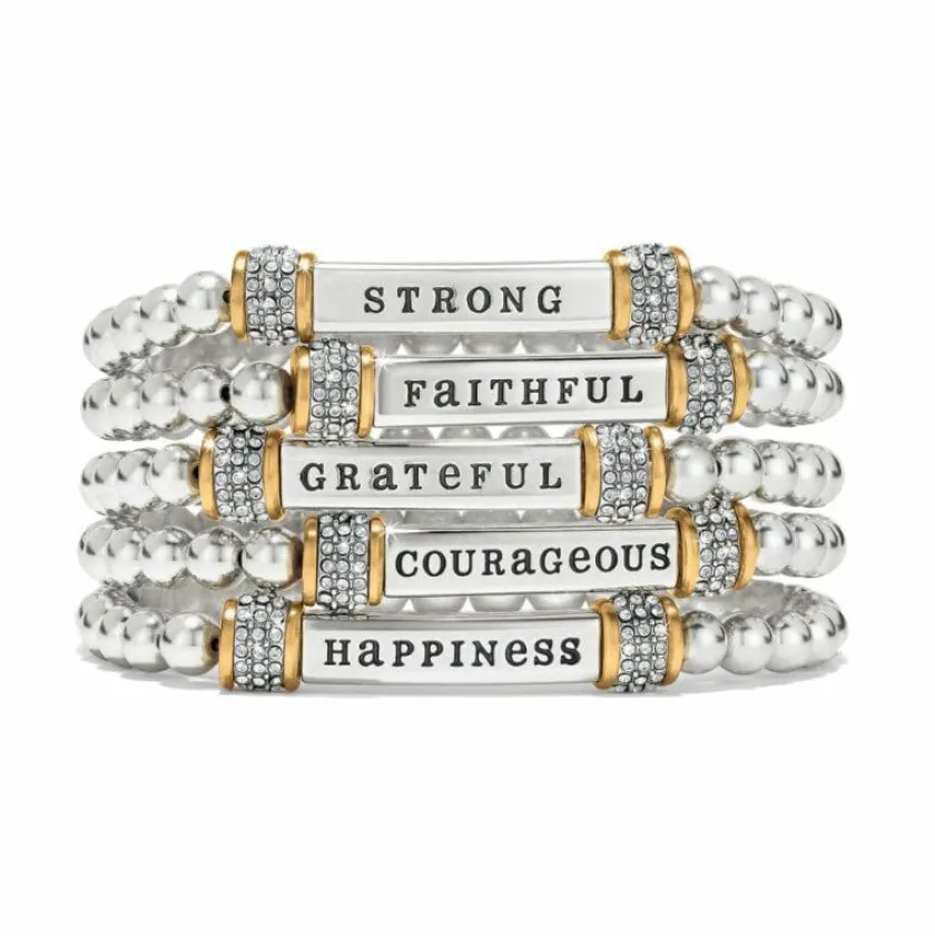 Brighton Meridian Courageous Two Tone Stretch Bracelet Silver-Gold Sale