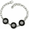 Brighton Meridian Eclipse Disc Bracelet Silver-Black Fashion