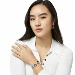 Brighton Meridian Eclipse Disc Bracelet Silver-Black Fashion