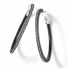 Brighton Meridian Eclipse Large Hoop Earrings Black New