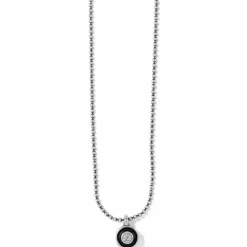 Brighton Meridian Eclipse Pendant Necklace Silver-Black Clearance