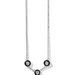 Brighton Meridian Eclipse Station Necklace Silver-Black New
