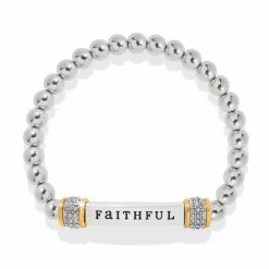 Brighton Meridian Faithful Two Tone Stretch Bracelet Sale