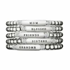 Brighton Meridian Friends Petite Stretch Bracelet Silver Clearance