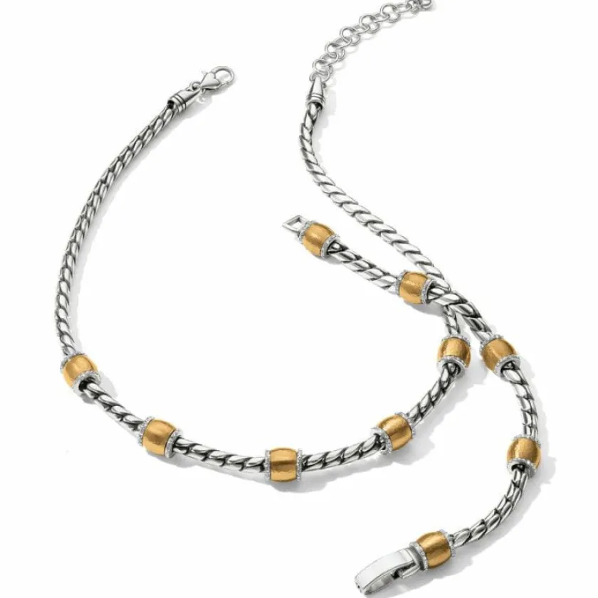 Brighton Meridian Geo Necklace Silver-Gold Hot