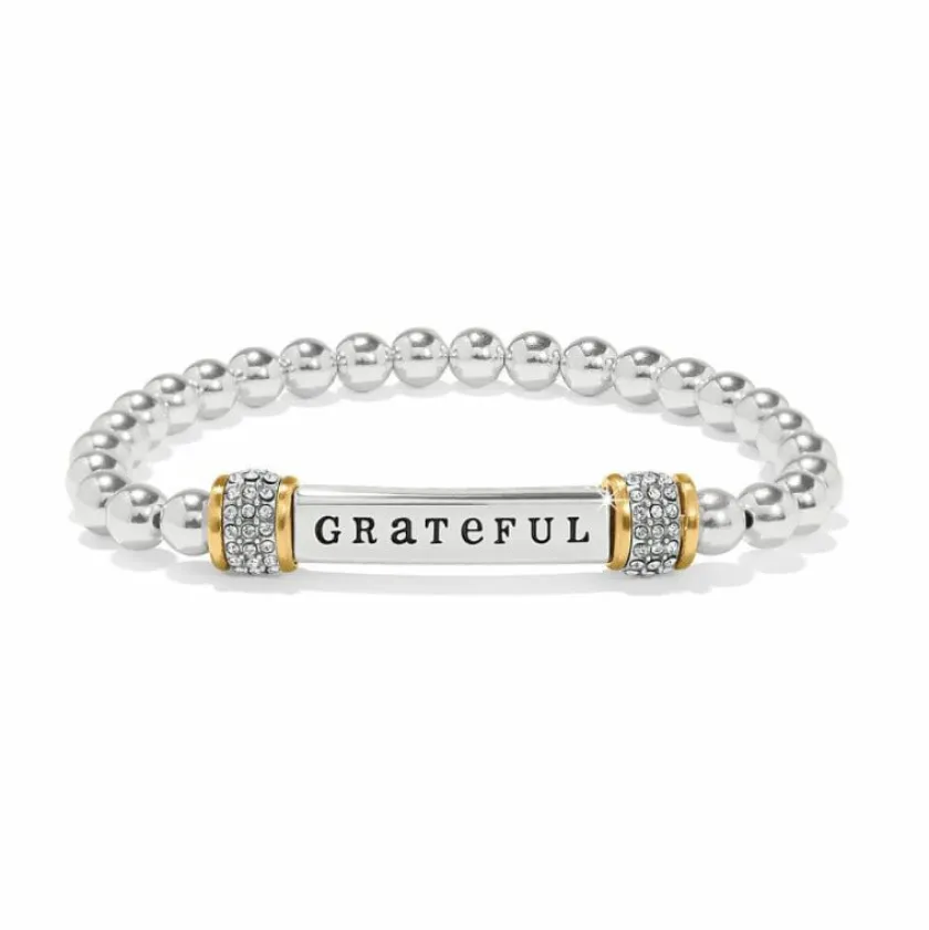 Brighton Meridian Grateful Two Tone Stretch Bracelet Silver-Gold Discount